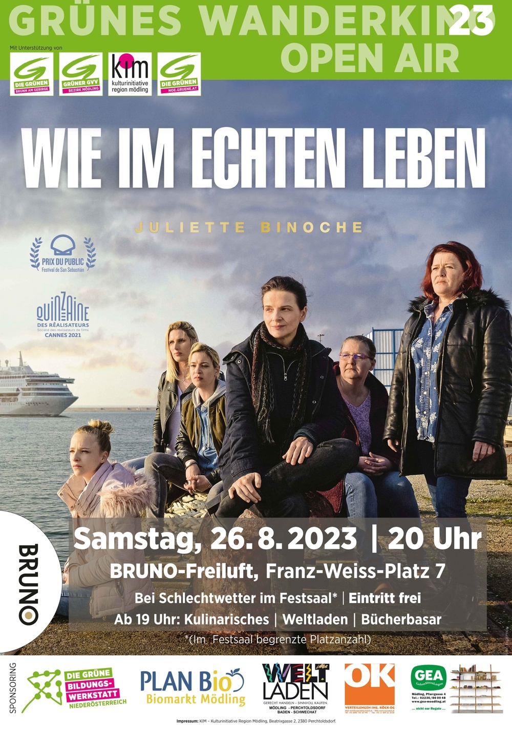 Grünes Wanderkino Open Air - WIE IM ECHTEM LEBEN